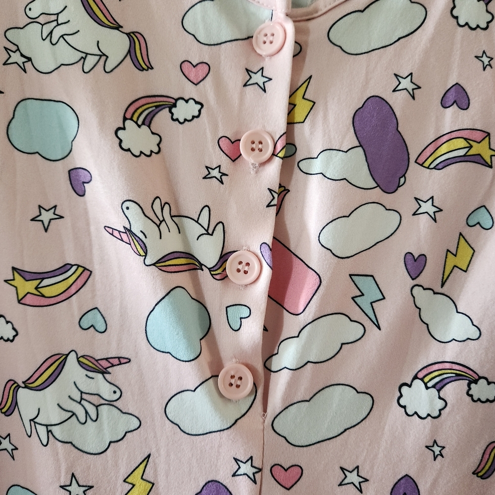 Fashion Nova Miss Unicorn PJ Long Sleeve Romper Onesie Pink Plus Size L - Picture 7 of 13